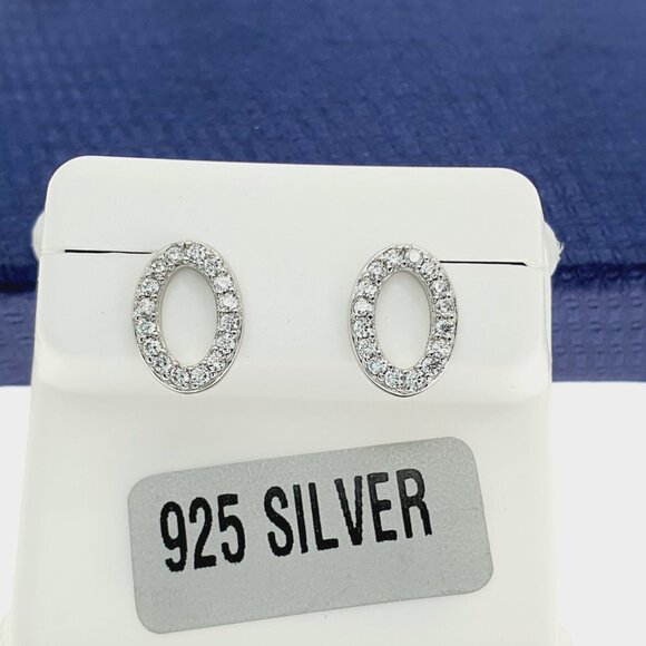 "925 Sterling Silver CZ Stud Earrings for Women/Girl, US925P1228 - Picture 7 of 8